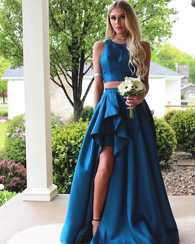 Royal Two Pieces Prom Dresses Sleeveless Sexy Jewel Neck Ruched Split Evening Party 2022 Satin Wedding Guest Celebrity Gowns
Royal Two Pieces Prom Dresses Sleeveless Sexy Jewel Neck Ruched Split Evening Party 2022 Satin Wedding Guest Celebrity Gowns