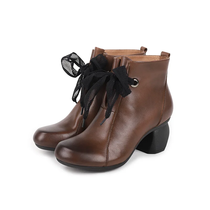 Autumn Winter 2020 Women Boots Thick Heel Ankle Boots Genuine Leather Ladies Heels Shoes Black Brown
Autumn Winter 2020 Women Boots Thick Heel Ankle Boots Genuine Leather Ladies Heels Shoes Black Brown