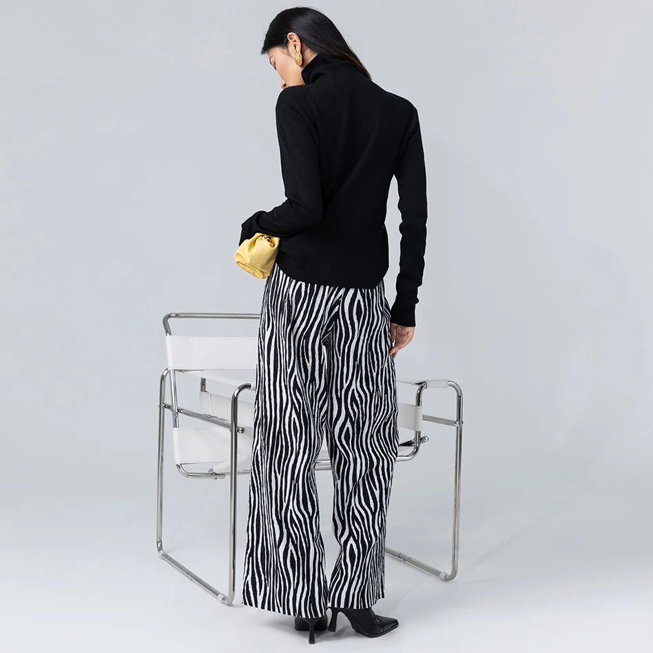 Women Zebra Striped Print Pattern Wide-Leg Pants Animal Print Loose Split Casual Female Fashion Trousers Streetwear
Women Zebra Striped Print Pattern Wide-Leg Pants Animal Print Loose Split Casual Female Fashion Trousers Streetwear