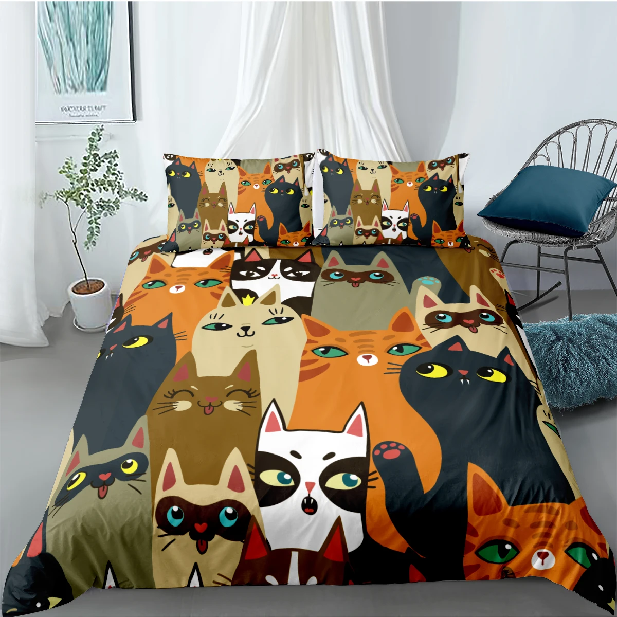 Cartoon Luxury Style Bedding Set 2/3pcs Cats Queen King Size Duvet Cover For Kids Girls High Quality Home Textiles Bedclothes
Cartoon Luxury Style Bedding Set 2/3pcs Cats Queen King Size Duvet Cover For Kids Girls High Quality Home Textiles Bedclothes