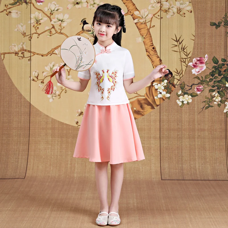 Hanfu girl improved summer dress skirt costume Chinese style embroidery children suit super fairy Tang suit
Hanfu girl improved summer dress skirt costume Chinese style embroidery children suit super fairy Tang suit
