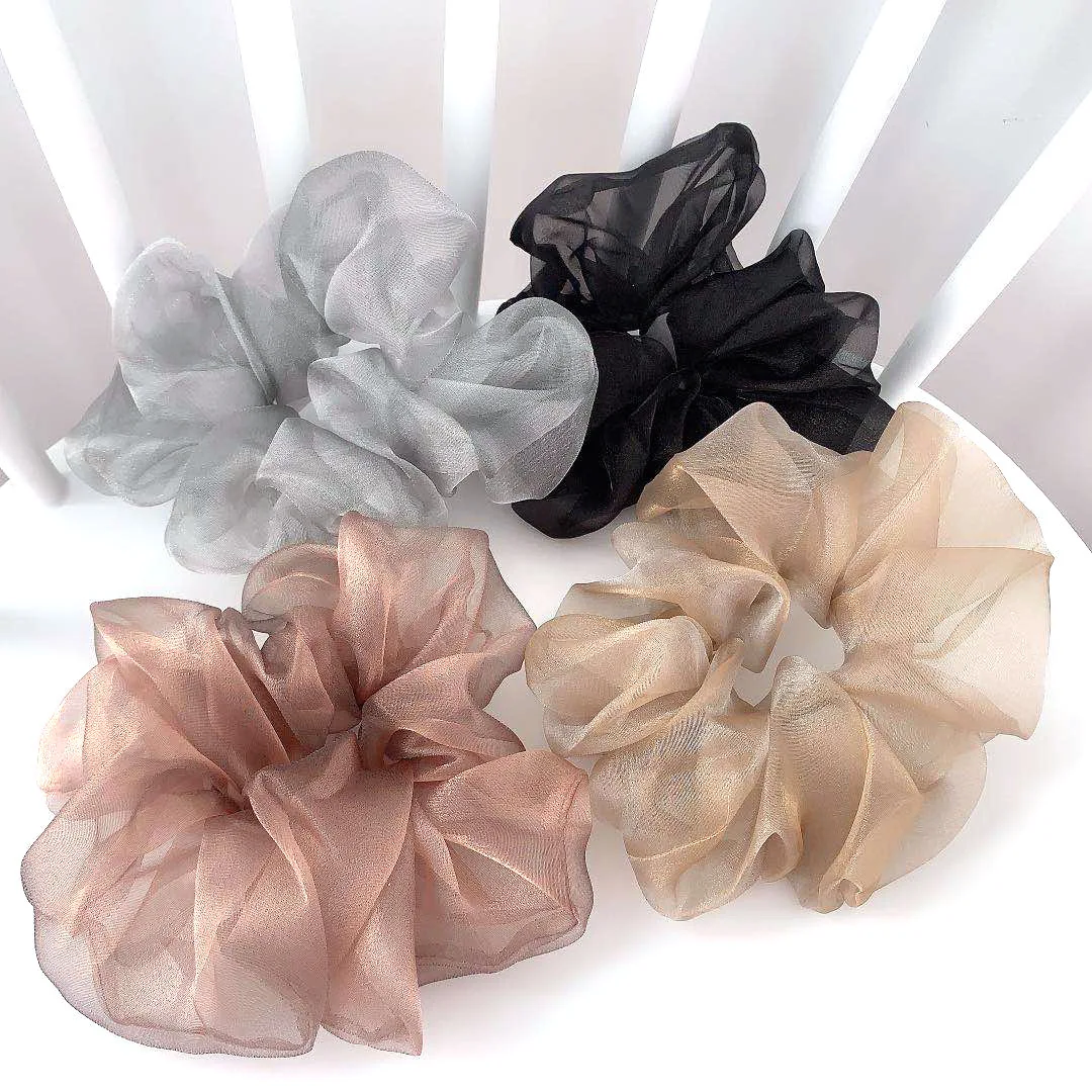 

Elegant Bling Large Yarn Scrunchies Elastic Hair Bands for Women Sweet Hairbands Korean Head Tie Kids Hair Accessories for Girls