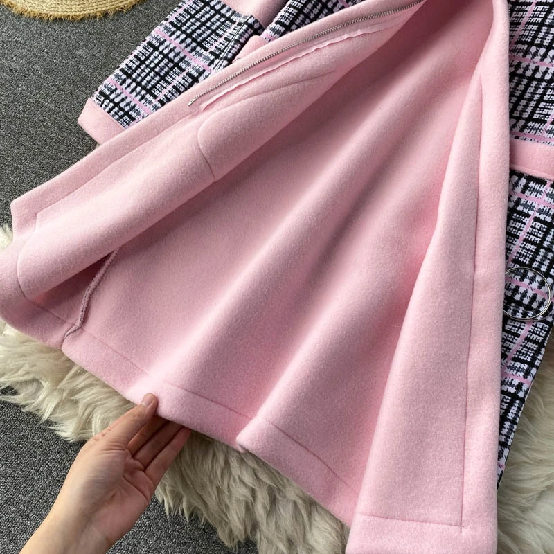 Women Winter Coat 2020 Fashion Plaid Print Thick Woolen Long Jacket Overcoat with Pockets Female Warm Outerwear Coats
Women Winter Coat 2020 Fashion Plaid Print Thick Woolen Long Jacket Overcoat with Pockets Female Warm Outerwear Coats
