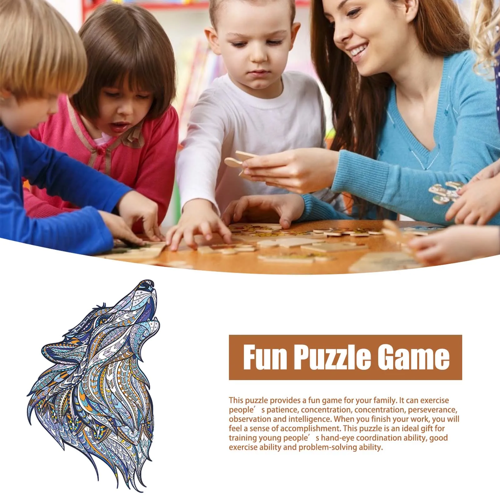 Unique Wooden Animal Jigsaw Puzzles Mysterious Lion Wolf 3D Puzzle Gift For Adults Kids Educational Puzzle Toys Gift
Unique Wooden Animal Jigsaw Puzzles Mysterious Lion Wolf 3D Puzzle Gift For Adults Kids Educational Puzzle Toys Gift
