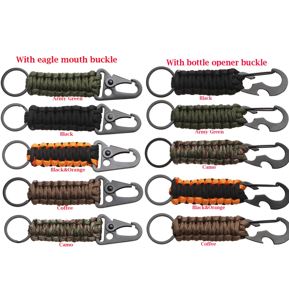 EDC Handmade Keychain Ring Camping Carabiner Military Paracord Cord Rope Outdoor Survival Kit Emergency Knot Bottle Opener Tools
EDC Handmade Keychain Ring Camping Carabiner Military Paracord Cord Rope Outdoor Survival Kit Emergency Knot Bottle Opener Tools