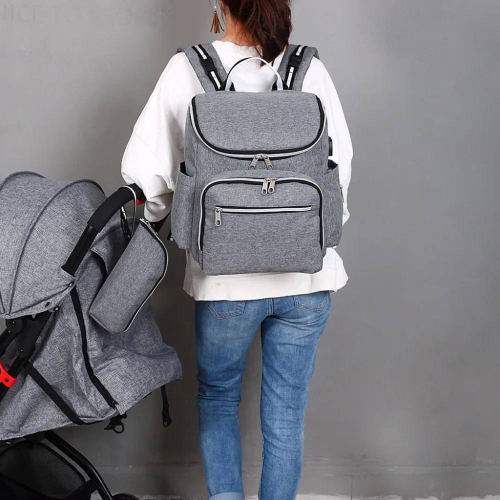 Fashion Multi-Functional Mummy Diaper Gray Bags Baby Nappy Travel Backpack USB Charging Large Capacity 2018 New THINKTHENDO
Fashion Multi-Functional Mummy Diaper Gray Bags Baby Nappy Travel Backpack USB Charging Large Capacity 2018 New THINKTHENDO