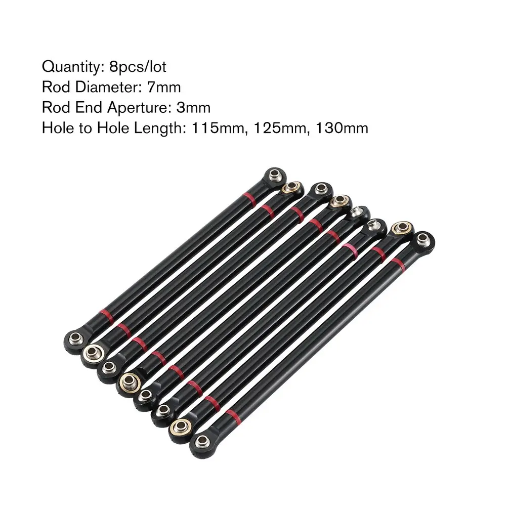 8PCS Aluminum Alloy Chassis RC Link Rod Linkage Set 313MM Wheelbase For 1/10 AXIAL SCX10 RC Crawler Car
8PCS Aluminum Alloy Chassis RC Link Rod Linkage Set 313MM Wheelbase For 1/10 AXIAL SCX10 RC Crawler Car