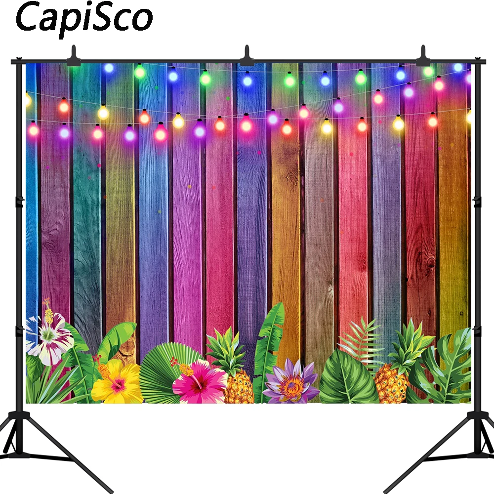 Capisco фон для фотосъемки Aloha tiki mask luau вечерние с изображением тропических цветов