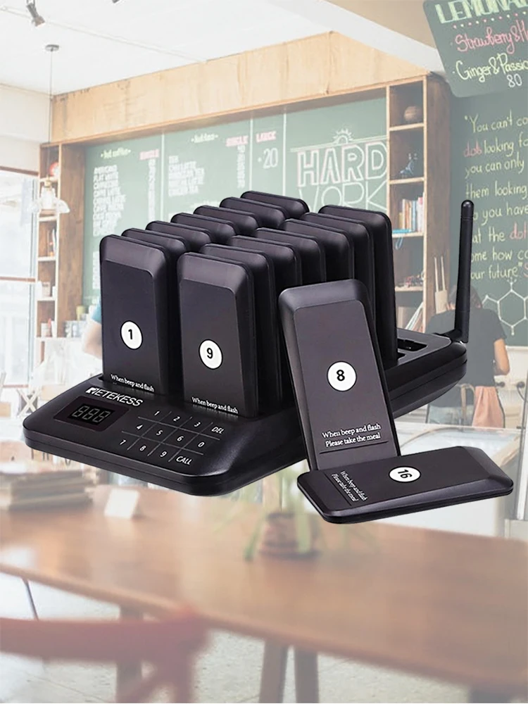 Retekess TD157 Restaurant Pager Buzzer Wireless Call 16 Coaster Receiver For Coffee Food Court Church Nurse Clinic Queue System Retekess TD157 Restaurant Pager Buzzer Wireless Call 16 Coaster Receiver For Coffee Food Court Church Nurse Clinic Queue System