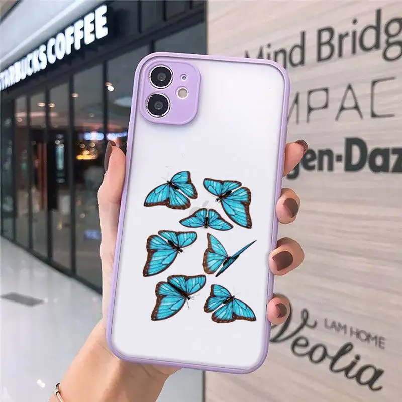 Blue Butterfly Phone Case purple matte transparent For iPhone 7 8 x xs xr 11 12 pro plus max mini Clear Funda
Blue Butterfly Phone Case purple matte transparent For iPhone 7 8 x xs xr 11 12 pro plus max mini Clear Funda