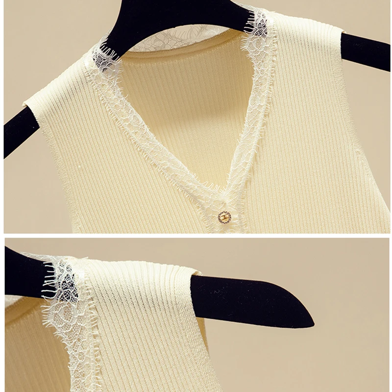 Button V-Neck Thin Knitted Womens Tank Tops New 2021 Summer Clothes For Women Sleeveless Vest Female Fashion Lace Tank Top Mujer
Button V-Neck Thin Knitted Womens Tank Tops New 2021 Summer Clothes For Women Sleeveless Vest Female Fashion Lace Tank Top Mujer