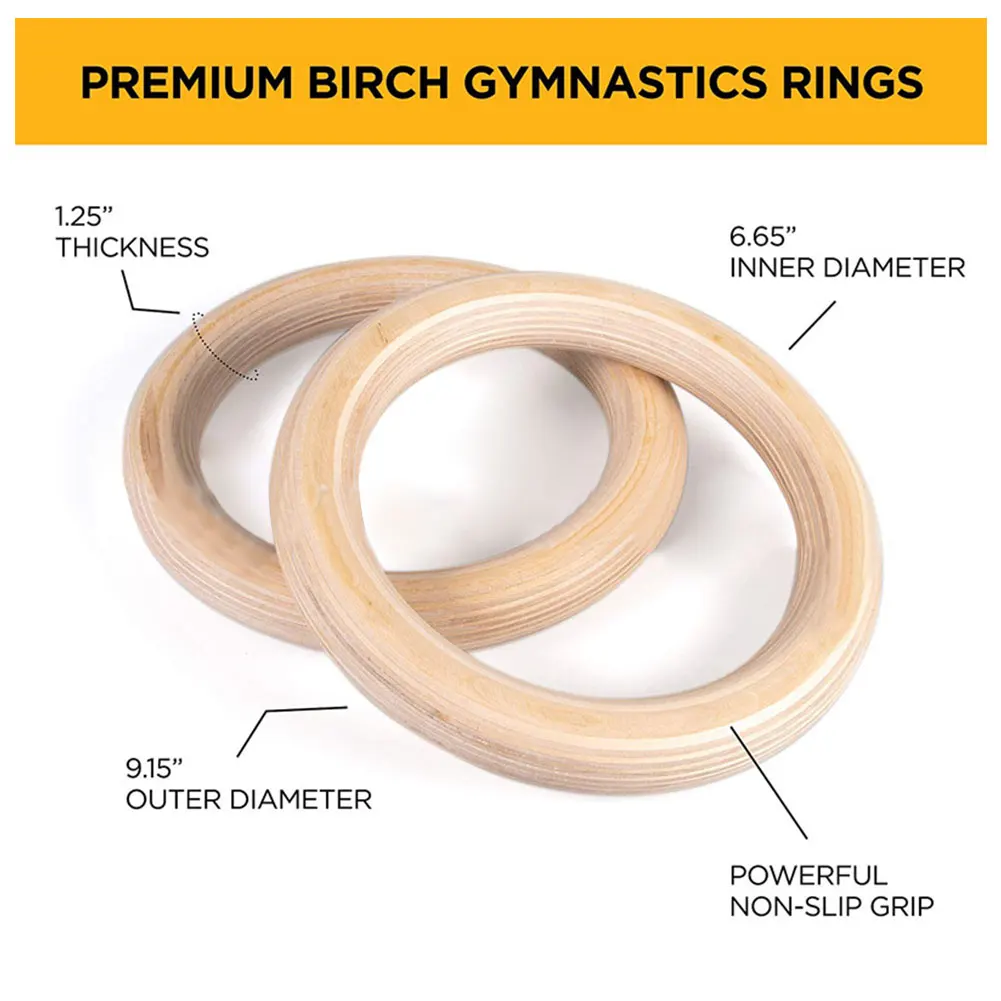 Wooden Gymnastic Rings Gym Ring with Adjustable Straps Buckles Indoor Fitness Crossfit Home Playground Gym
Wooden Gymnastic Rings Gym Ring with Adjustable Straps Buckles Indoor Fitness Crossfit Home Playground Gym