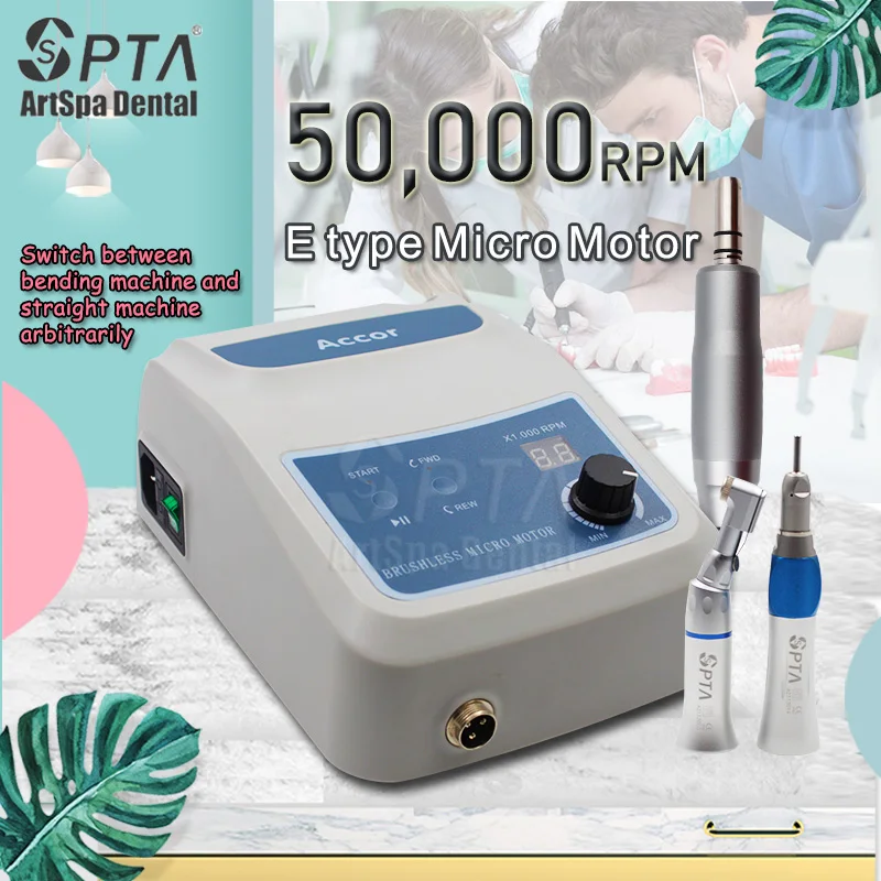 

50,000 E type Micromotor Brushless Dental Laboratory Turbine Tip Handpiece Contra angle and Straight Nose Electric Motor Drill