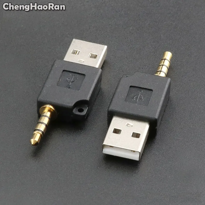 

ChengHaoRan USB Male To 3.5mm Audio Converter Adapter For Ipod MP3 MP4 Notebook Gold-plated Charger Data Transmssion Adaptor