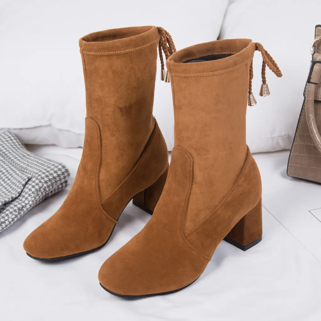 Women Shoes Suede Ankle Solid Color Thick Heel Martin Boots Short Boots Pointed Bow Ties boots single shoes Autumn
Women Shoes Suede Ankle Solid Color Thick Heel Martin Boots Short Boots Pointed Bow Ties boots single shoes Autumn