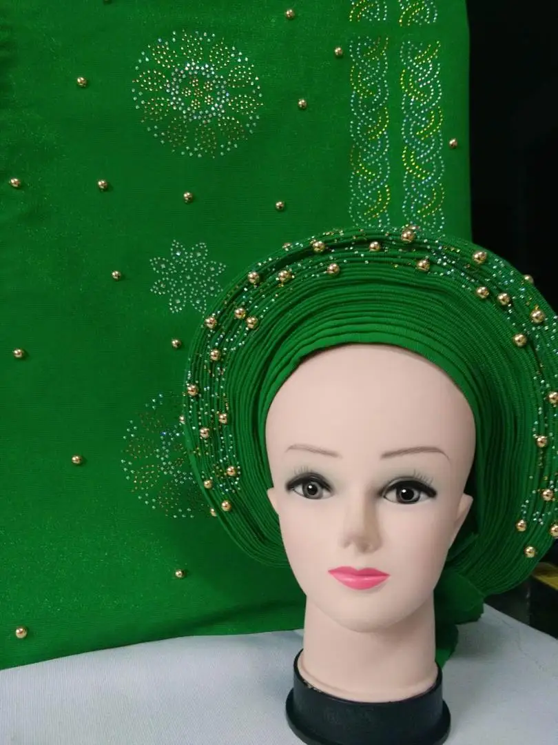 Головной убор/шаль из бисера зеленого цвета Aso Ebi, африканская простая Aso Oke с бусинами и шарфом Gele для женщин, Свадебная вечеринка 705-1
Головной убор/шаль из бисера зеленого цвета Aso Ebi, африканская простая Aso Oke с бусинами и шарфом Gele для женщин, Свадебная вечеринка 705-1