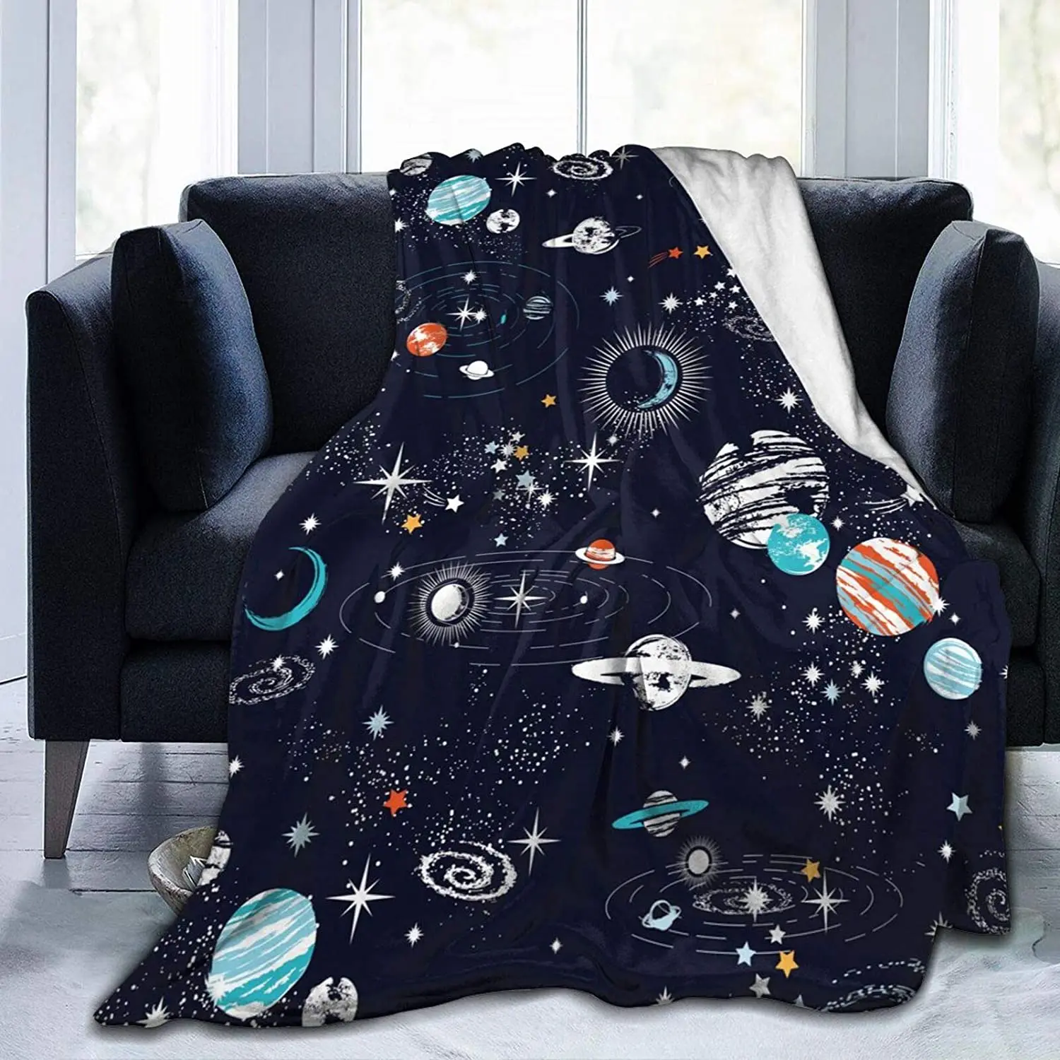 Space Milky Way Solar System Adventure Planet Rocket Galaxy Starry Sky Constellation Fleece Flannel Blanket Soft Fluffy Blanket
Space Milky Way Solar System Adventure Planet Rocket Galaxy Starry Sky Constellation Fleece Flannel Blanket Soft Fluffy Blanket