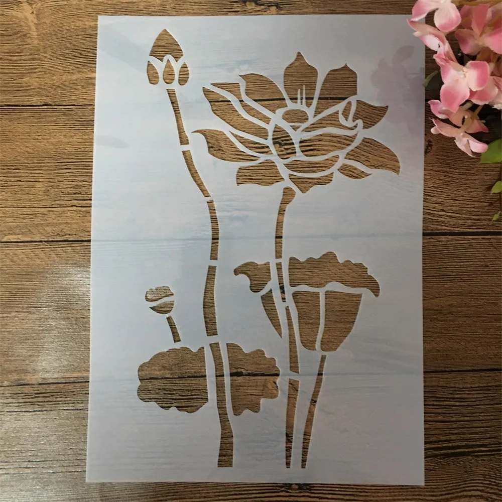 A4 29cm Lotus Flower DIY Layering Stencils Wall Painting Scrapbook Coloring Embossing Album Decorative Template
A4 29cm Lotus Flower DIY Layering Stencils Wall Painting Scrapbook Coloring Embossing Album Decorative Template