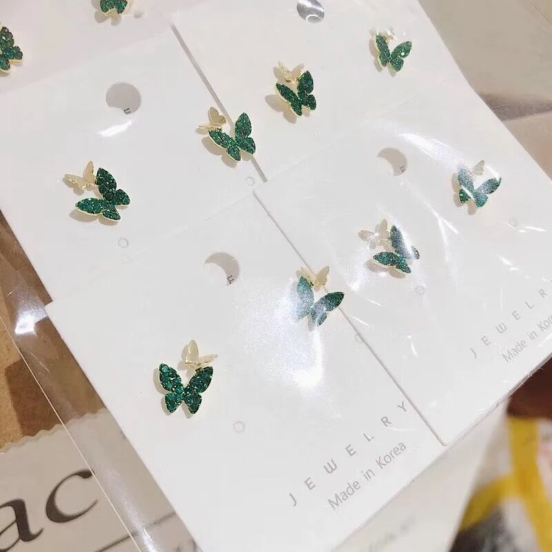 New Arrival Rhinestone Double Small Butterfly Stud Earrings for Women Girls Fashion Temperament Alloy Korean Delicate Earrings
New Arrival Rhinestone Double Small Butterfly Stud Earrings for Women Girls Fashion Temperament Alloy Korean Delicate Earrings