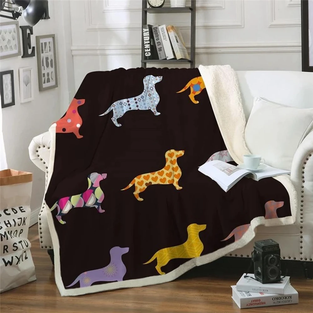 Cartoon Sherpa Fleece Blanket Dachshund Design Colorful Plush Throw Blankets for Kids Adult Dog Puppy Thin Soft Quilt Drop Shipping
Cartoon Sherpa Fleece Blanket Dachshund Design Colorful Plush Throw Blankets for Kids Adult Dog Puppy Thin Soft Quilt Drop Shipping