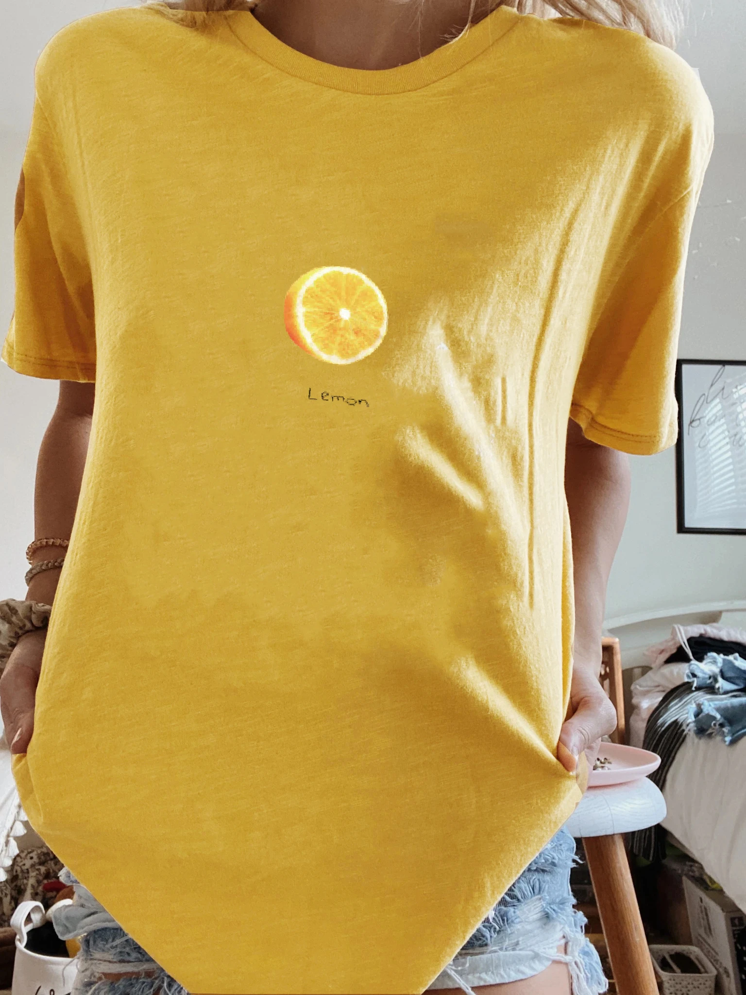 Женская свободная футболка с коротким рукавом Яркая Летняя разноцветная