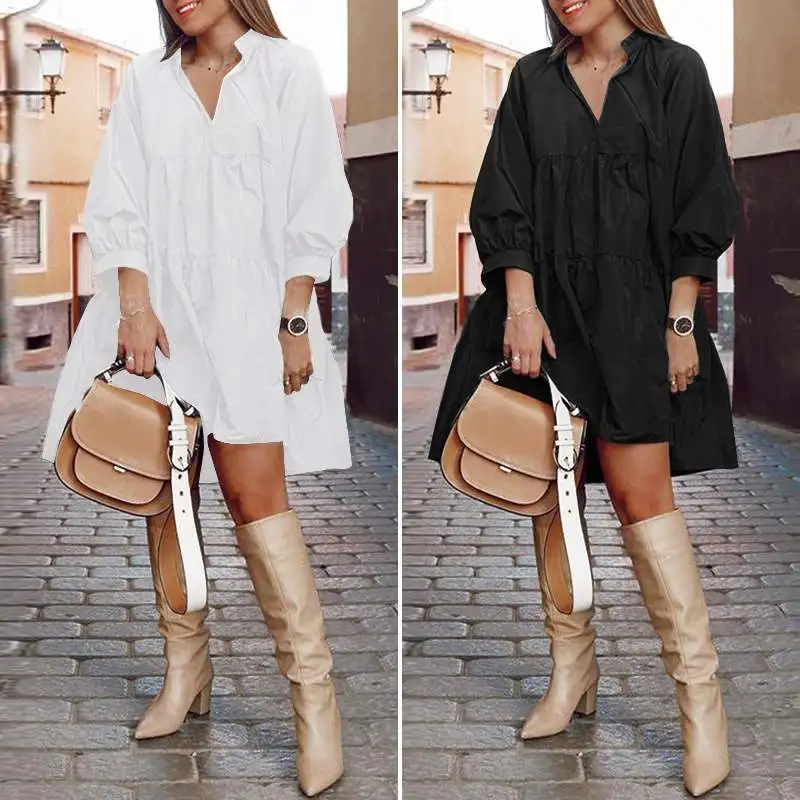 Sexy Puffy Sleeve V-neck Dress 2021 Fall Women's Summer Fashion Summer Lantern Sleeve Smock Dress Retro Casual Bohemia Beach
Sexy Puffy Sleeve V-neck Dress 2021 Fall Women's Summer Fashion Summer Lantern Sleeve Smock Dress Retro Casual Bohemia Beach