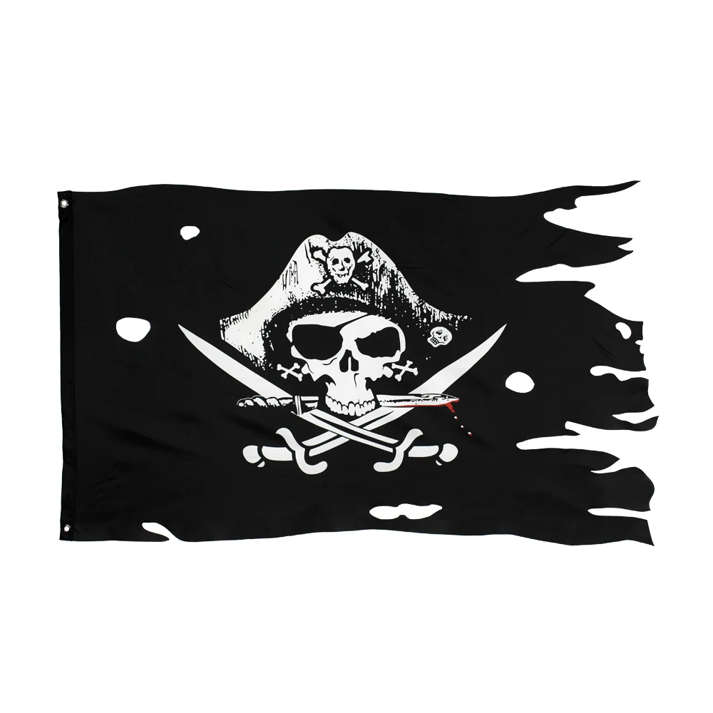 

ELECTION 90x150cm Hole in the skull and Cross Crossbones Sabres Swords Jolly Roger pirate Dead Man's Chest Flags