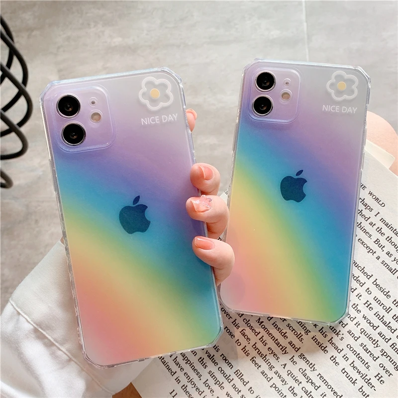 Fashion Rainbow Phone Case For iPhone 12 11 Pro Max XS Max XR X 7 8 Plus 12 Mini SE2020 Cute Flowers Soft Transparent Back Cover
Fashion Rainbow Phone Case For iPhone 12 11 Pro Max XS Max XR X 7 8 Plus 12 Mini SE2020 Cute Flowers Soft Transparent Back Cover