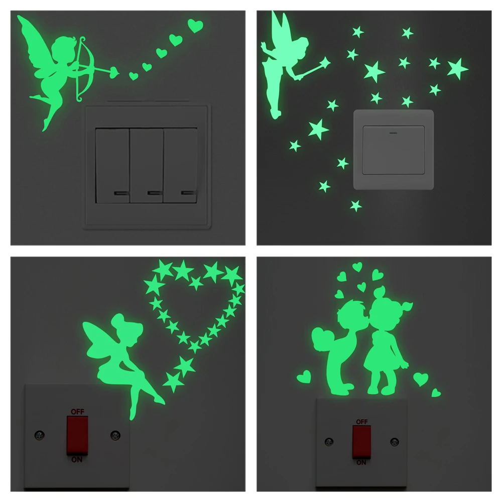Romantic Fairy Stars Loving Heart Pattern Switch Stickers Glow In The Dark Kids Room Decoration Luminous Vinyl Wall Art Decals
Romantic Fairy Stars Loving Heart Pattern Switch Stickers Glow In The Dark Kids Room Decoration Luminous Vinyl Wall Art Decals