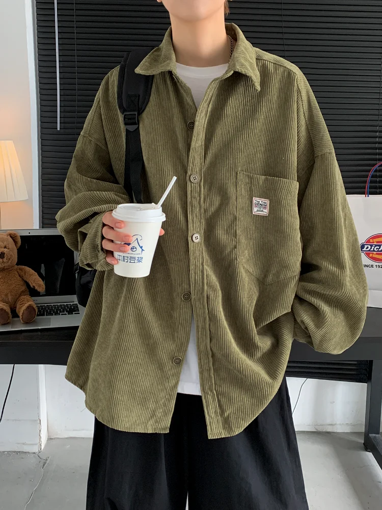 2021Corduroy Men Shirts for Men Clothing Harajuku Black Shirt Korean Style Men Shirt Long Sleeve Vintage Clothes Streetwear
2021Corduroy Men Shirts for Men Clothing Harajuku Black Shirt Korean Style Men Shirt Long Sleeve Vintage Clothes Streetwear