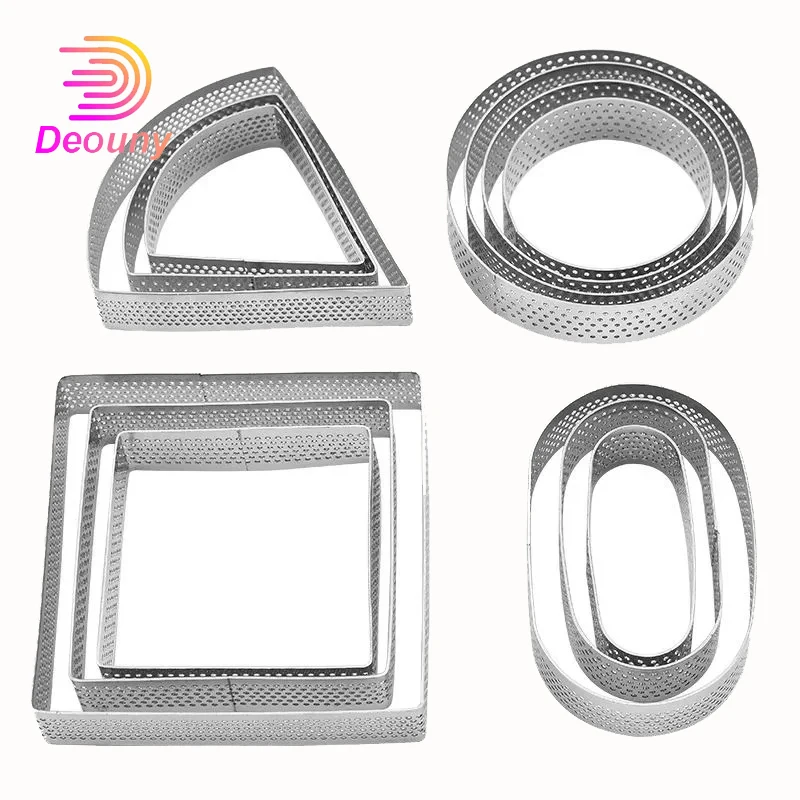 DEOUNY 6 Shapes Stainless Steel Cake Molds Porous Mousse Cake Tart Pizza Dessert DIY Decor Mould Tart Ring Kitchen Baking Tools
DEOUNY 6 Shapes Stainless Steel Cake Molds Porous Mousse Cake Tart Pizza Dessert DIY Decor Mould Tart Ring Kitchen Baking Tools