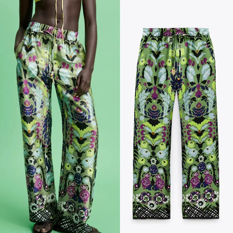PSEEWE Women Pants Za 2021 Green High Waist Pants For Women Vintage Print Elastic Waist Loose Pants Woman Streetwear Trousers
PSEEWE Women Pants Za 2021 Green High Waist Pants For Women Vintage Print Elastic Waist Loose Pants Woman Streetwear Trousers