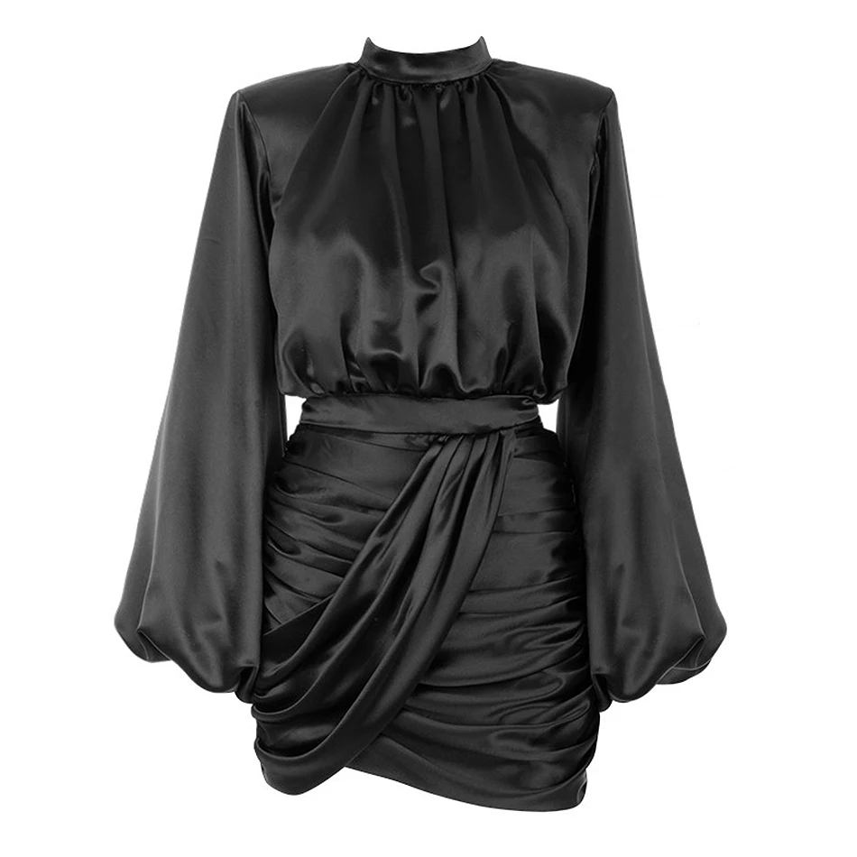 Ailigou 2021 Summer Women's New Dress Sexy Round Neck Lantern Long Sleeve Pleated Skinny Mini Celebrity Party Dress Vestidos
Ailigou 2021 Summer Women's New Dress Sexy Round Neck Lantern Long Sleeve Pleated Skinny Mini Celebrity Party Dress Vestidos
