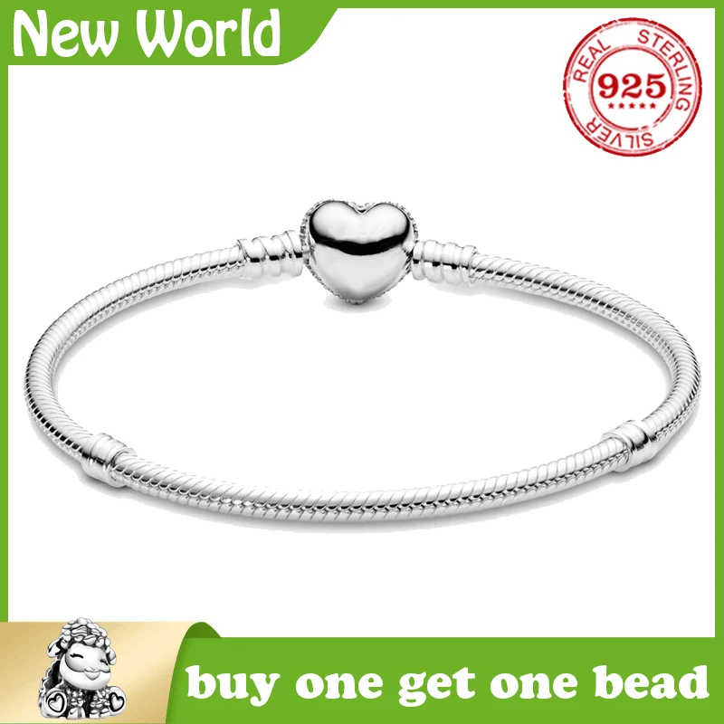 925 Silver Chain Charm Pandora Bracelet Love shape & S925 Logo Fit DIY Beads for Women Handmade Christmas Gift Original Jewelry
925 Silver Chain Charm Pandora Bracelet Love shape & S925 Logo Fit DIY Beads for Women Handmade Christmas Gift Original Jewelry