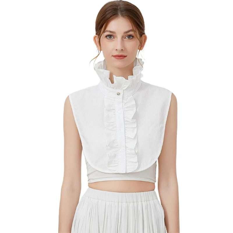 P8DB Women Detachable Dickey False Collar Retro Victorian Ruffle Mock Neck Half Shirt
P8DB Women Detachable Dickey False Collar Retro Victorian Ruffle Mock Neck Half Shirt