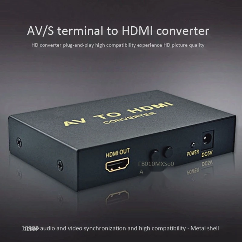 1080P AV to HDMI Adapter HD S-Videos to HDMI Converter Suitable for Monitor, TV, Projector(EU Plug) 
1080P AV to HDMI Adapter HD S-Videos to HDMI Converter Suitable for Monitor, TV, Projector(EU Plug)