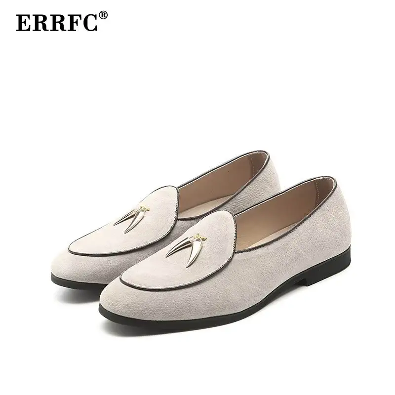 

ERRFC Designer Men's Loafer Shoes Fashion British Tassel Brown Slip On Casual Flats Trending Leisure Shoes Man Size 38-44