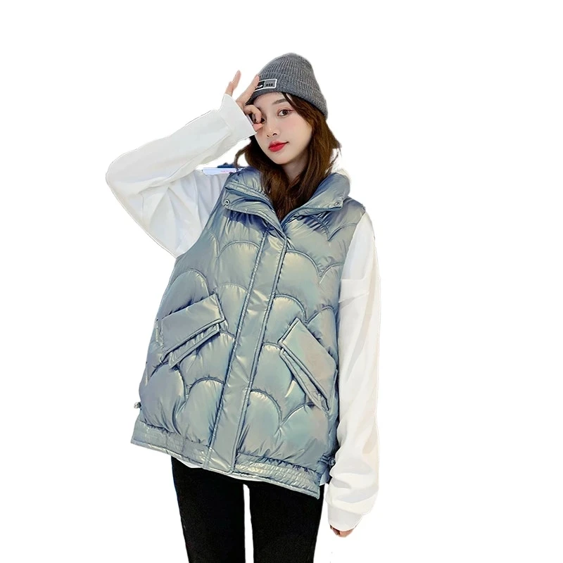 Glossy Down Cotton Vest Women Short 2021 Autumn Winter Korean Loose Thick Warm Stand Collar Waistcoat Casual Sleeveless Jacket
Glossy Down Cotton Vest Women Short 2021 Autumn Winter Korean Loose Thick Warm Stand Collar Waistcoat Casual Sleeveless Jacket