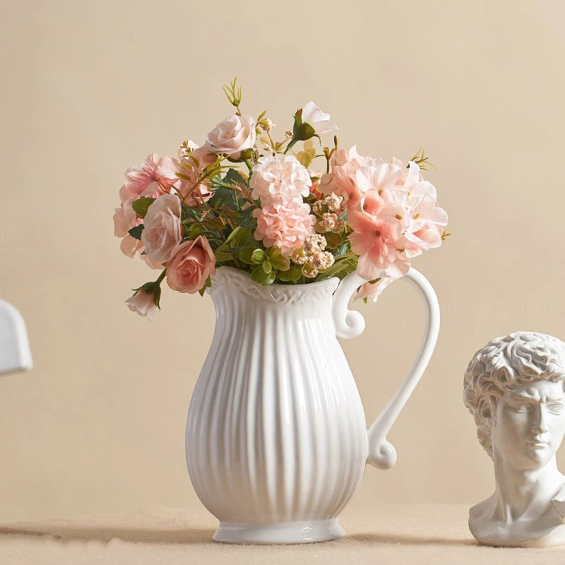 Retro Country Style Desktop Vase White Plant Pots Decorative Watering Ceramic Kettle Flower Vase Nordic Home Decoration Crafts
Retro Country Style Desktop Vase White Plant Pots Decorative Watering Ceramic Kettle Flower Vase Nordic Home Decoration Crafts