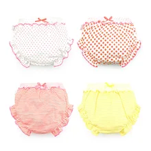3 Piece/Lot 100% Cotton Baby Panties Girls Briefs Female For Newborn Children Underwear Bow Striped Dots Kids Cute Underpants