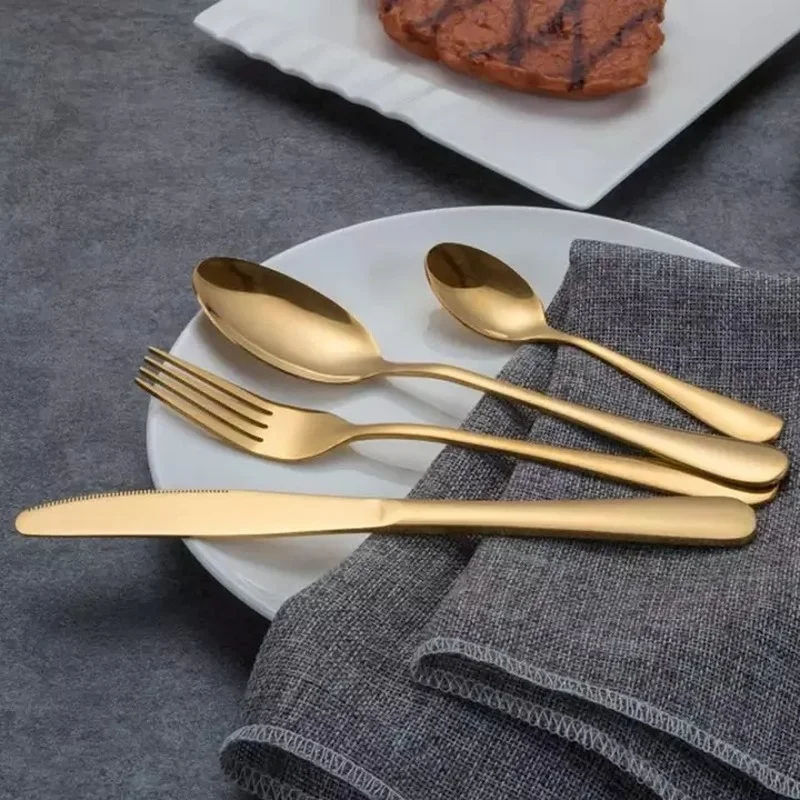 4pcs Stainless Steel Cutlery Set Luxury Household Restaurant Gold Teaspoon Fork Knife Western Tableware Dinnerware Kitchen Tools
4pcs Stainless Steel Cutlery Set Luxury Household Restaurant Gold Teaspoon Fork Knife Western Tableware Dinnerware Kitchen Tools