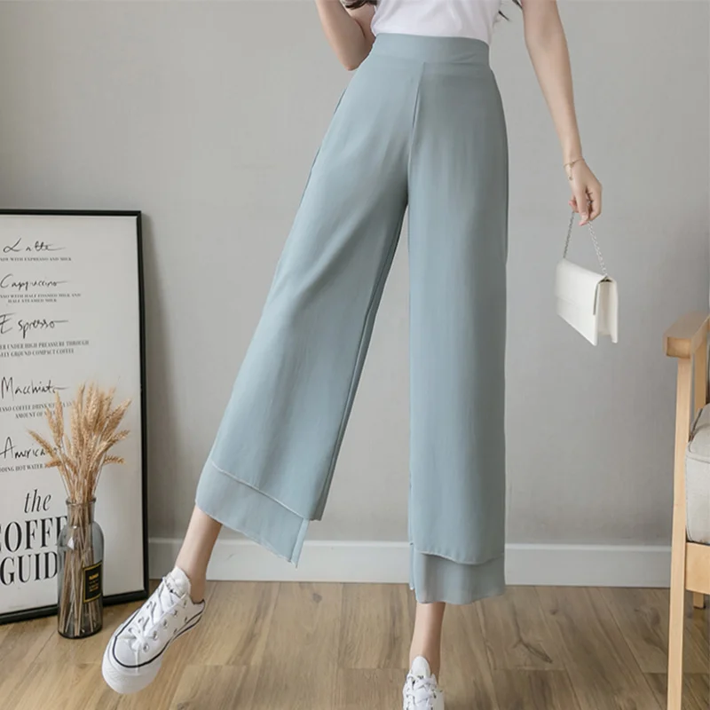 Брюки женские шифоновые с широкими штанинами, Модные Элегантные повседневные мешковатые штаны с завышенной талией, в Корейском стиле, лето
Брюки женские шифоновые с широкими штанинами, Модные Элегантные повседневные мешковатые штаны с завышенной талией, в Корейском стиле, лето