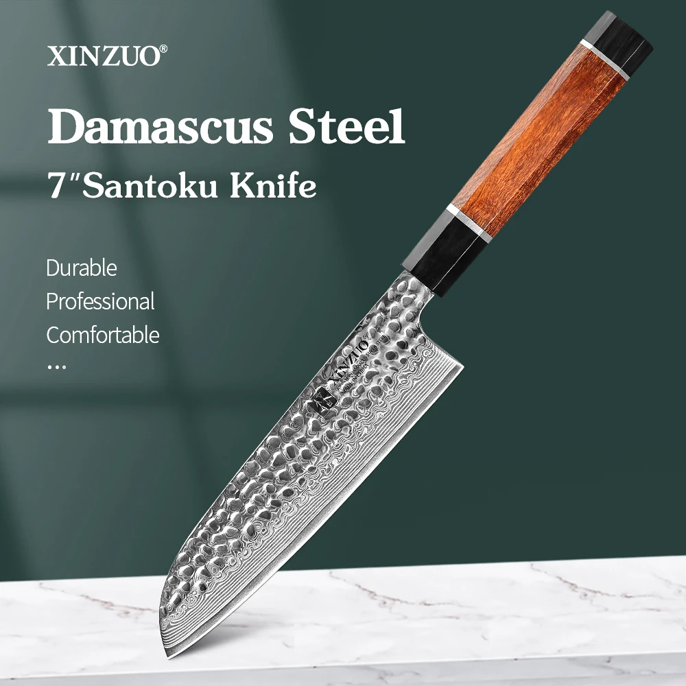 XINZUO 7'' Inches Santoku Knife Janpanse 67 Layers Damascus Steel VG10 High Carbon Sharp Blade Meat Cutting Knives Tools
XINZUO 7'' Inches Santoku Knife Janpanse 67 Layers Damascus Steel VG10 High Carbon Sharp Blade Meat Cutting Knives Tools