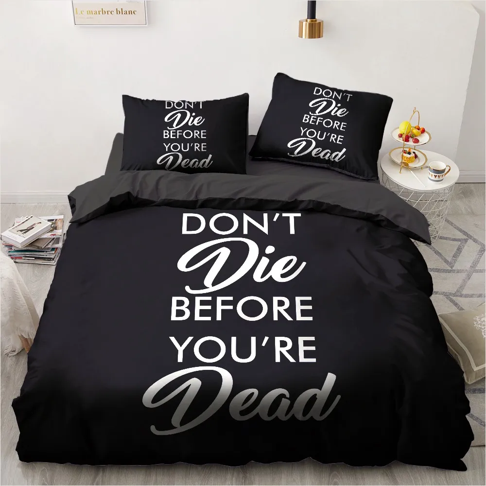 Modern Comforther Covers 3D Custom Design Letter Quilt Cover Sets Pillow Cases King Queen Super King Twin Size Black Bedclothes
Modern Comforther Covers 3D Custom Design Letter Quilt Cover Sets Pillow Cases King Queen Super King Twin Size Black Bedclothes