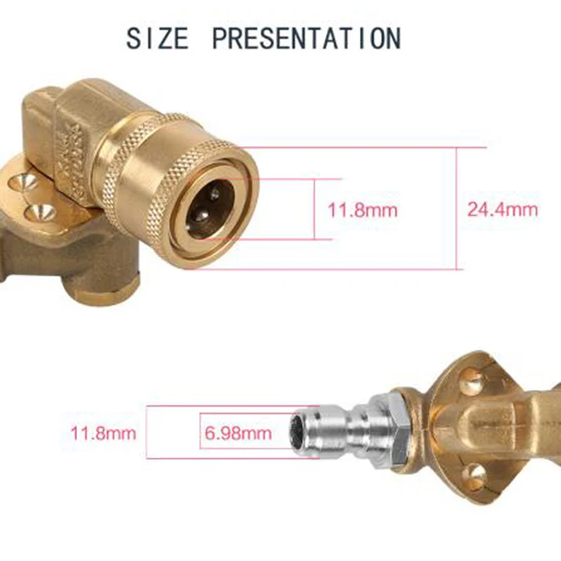 Quick Connecting Pivoting Coupler For Pressure Washer Spray Nozzle, Cleaning Hard To Reach Areas, 4500 Psi, 1/4 Inch, Updated 90 
Quick Connecting Pivoting Coupler For Pressure Washer Spray Nozzle, Cleaning Hard To Reach Areas, 4500 Psi, 1/4 Inch, Updated 90