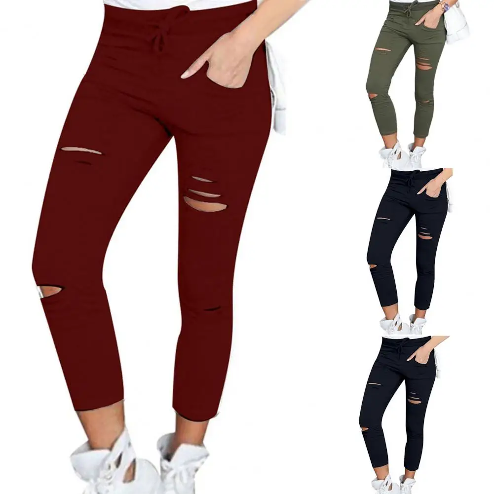 80% Dropshipping!!Cropped Pants Ripped Drawstring Women Solid Color Elastic Waist Pockets Leggings Streetwear
80% Dropshipping!!Cropped Pants Ripped Drawstring Women Solid Color Elastic Waist Pockets Leggings Streetwear