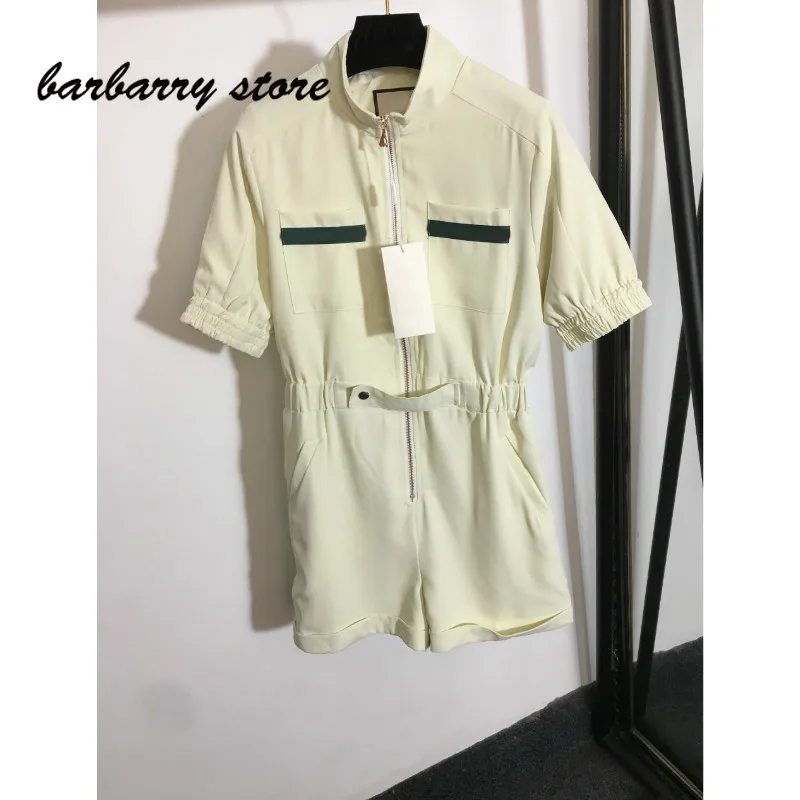 luxury brand pocket stripe fashion women's temperament stand collar versatile slim fit short sleeve close waist Jumpsuit shorts
luxury brand pocket stripe fashion women's temperament stand collar versatile slim fit short sleeve close waist Jumpsuit shorts