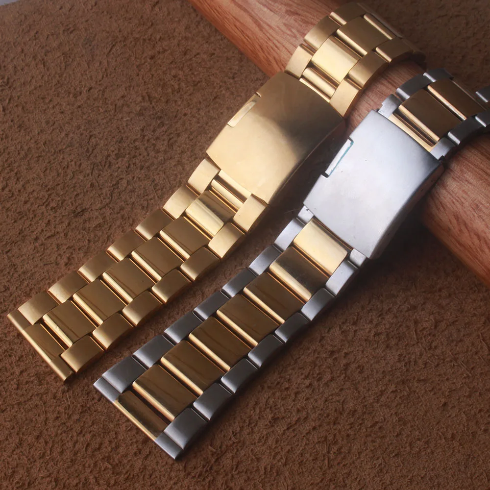Stainless steel Watchbands strap solid Link band Bracelet Silver with Gold unisex18mm 20mm 22mm 24mm 26mm 28mmm 30mm Belts mens
Stainless steel Watchbands strap solid Link band Bracelet Silver with Gold unisex18mm 20mm 22mm 24mm 26mm 28mmm 30mm Belts mens