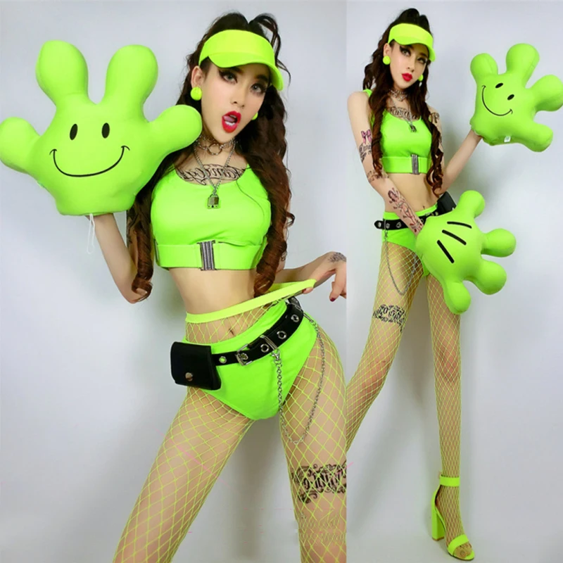 Fluorescent Green Gogo Dance Costume Bikini Suit Nightclub Bar Ds Dj Stage Show Clothing Drag Queen Rave Party Wear DNV15803
Fluorescent Green Gogo Dance Costume Bikini Suit Nightclub Bar Ds Dj Stage Show Clothing Drag Queen Rave Party Wear DNV15803