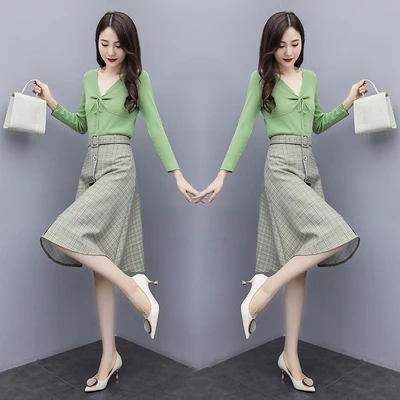 Plaid Two Piece Set Top And Skirt Women 2 Sets Clothing With Skirts Knitted Set Skirt Sweater Ensemble Femme Deux Piece
Plaid Two Piece Set Top And Skirt Women 2 Sets Clothing With Skirts Knitted Set Skirt Sweater Ensemble Femme Deux Piece